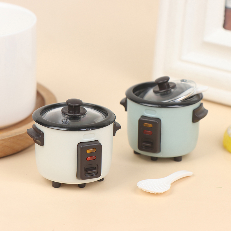 Gaming Kitchen Accessories - 【신제품】1세트 인형의 집 미니어처 밥솥(숟가락 포함)