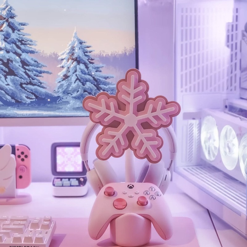 눈송이 모양 헤드폰 스탠드 3D 프린팅 귀여운 이어폰  - Gaming Accessories To 3D Print 리뷰 및 가격