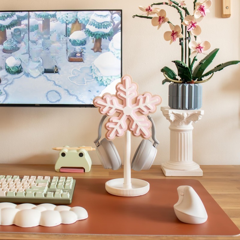 눈송이 모양 헤드폰 스탠드 3D 프린팅 귀여운 이어폰  - Gaming Accessories To 3D Print 리뷰 및 가격